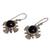 Pearl dangle earrings, 'Black Silhouette' - Modern Sterling Silver Pearl Dangle Earrings (image 2b) thumbail
