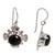 Pearl dangle earrings, 'Black Silhouette' - Modern Sterling Silver Pearl Dangle Earrings (image 2c) thumbail