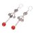 Carnelian dangle earrings, 'Unique' - Carnelian dangle earrings (image 2b) thumbail