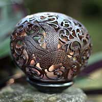Coconut shell sculpture Flying Birds Indonesia