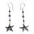 Amethyst and onyx earrings, 'Starfish' - Amethyst and onyx earrings (image 2a) thumbail
