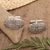 Sterling silver cufflinks, 'Balinese Blossom' - Sterling silver cufflinks thumbail