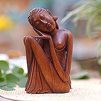 Wood statuette A Balinese Woman Indonesia