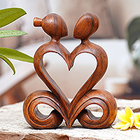 Wood sculpture One Heart Indonesia