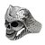 Men's sterling silver ring, 'Monarch Skull' - Men's Indonesian Sterling Silver Skull Ring (image 2a) thumbail