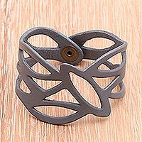 Leather wristband bracelet,