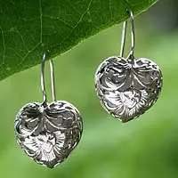 Sterling silver heart earrings,