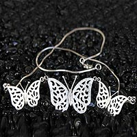 Sterling silver pendant necklace, 'Free as a Butterfly' - Sterling silver pendant necklace