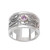 Amethyst band ring, 'Nature' - Hand Crafted Floral Silver and Amethyst Ring (image 2a) thumbail