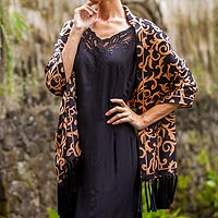 Silk batik shawl Nocturnal Royale Indonesia