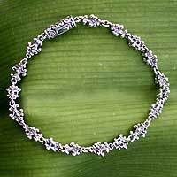 Sterling silver link bracelet,