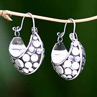 Sterling silver hoop earrings,