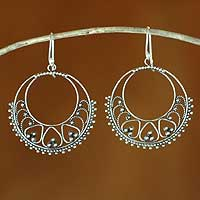 Sterling silver dangle earrings, 'Bali Shines' - Sterling silver dangle earrings