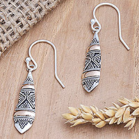 Gold accent dangle earrings, 'Hyacinth' - 18k Gold Accent Sterling Silver Dangle Earrings