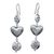 Sterling silver dangle earrings, 'Butterfly Heart' - Sterling silver dangle earrings (image 2a) thumbail