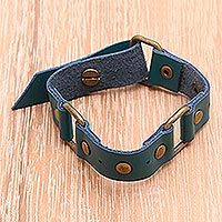 Leather wristband bracelet,