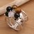 Tiger's eye and onyx cocktail ring, 'From Nature' - Tiger's eye and onyx cocktail ring thumbail
