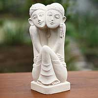 Sandstone statuette Sweethearts Indonesia