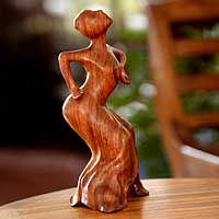 Wood sculpture Prima Ballerina Indonesia