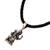 Men's sterling silver and leather necklace, 'Ganesha' - Men's Sterling Silver Pendant Necklace (image 2g) thumbail