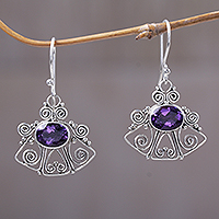 Sterling Silver And Amethyst Dangle Earrings Queen Of Hearts Novica