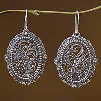 Sterling silver filigree earrings,