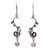 Pearl and amethyst dangle earrings, 'Graceful' - Pearl and amethyst dangle earrings (image 2a) thumbail