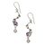 Pearl and amethyst dangle earrings, 'Graceful' - Pearl and amethyst dangle earrings (image 2b) thumbail