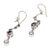 Pearl and amethyst dangle earrings, 'Graceful' - Pearl and amethyst dangle earrings (image 2c) thumbail