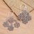 Sterling silver chandelier earrings, 'Heartfelt Bouquet' - Fair Trade Floral Sterling Silver Dangle Earrings thumbail