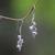 Blue topaz floral earrings, 'Bali Belle' - Blue Topaz Sterling Silver Dangle Earrings (image 2b) thumbail