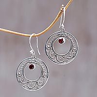 Garnet chandelier earrings,