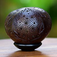 Coconut shell sculpture Casuarina Indonesia
