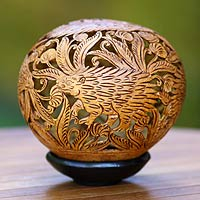 Coconut shell sculpture Javanese Anteaters Indonesia