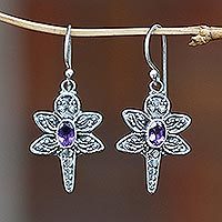 Amethyst dangle earrings,