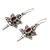 Sterling silver and garnet dangle earrings, 'Baby Dragonfly' - Unique Sterling Silver and Garnet Dangle Earrings (image 2b) thumbail