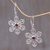 Garnet flower earrings, 'Poinsettia' - Garnet flower earrings thumbail