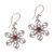 Garnet flower earrings, 'Poinsettia' - Garnet flower earrings (image 2a) thumbail