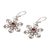 Garnet flower earrings, 'Poinsettia' - Garnet flower earrings (image 2c) thumbail