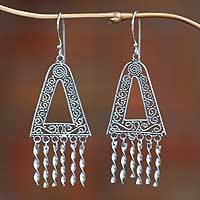 Sterling silver chandelier earrings,