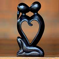 Wood sculpture Romance in My Heart Indonesia