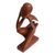 Wood sculpture, 'Alone' - Hand Made Thought and Meditation Wood Sculpture (image 2e) thumbail