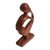 Wood sculpture, 'Alone' - Hand Made Thought and Meditation Wood Sculpture (image 2f) thumbail