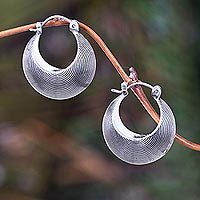 Sterling silver hoop earrings,