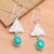 Sterling silver dangle earrings, 'Bali Harmony' - Sterling silver dangle earrings thumbail