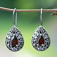 Featured review for Garnet flower earrings, Lovely Daisies