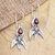 Garnet dangle earrings, 'Temptation of Eden' - Garnet and Sterling Silver Dangle Earrings thumbail
