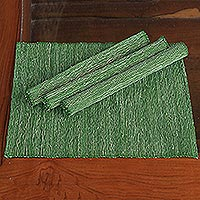 Cotton placemats Emerald Nature set of 4 Indonesia