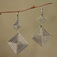 Sterling silver dangle earrings,