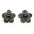 Garnet flower earrings, 'Camellia' - Garnet flower earrings (image 2a) thumbail